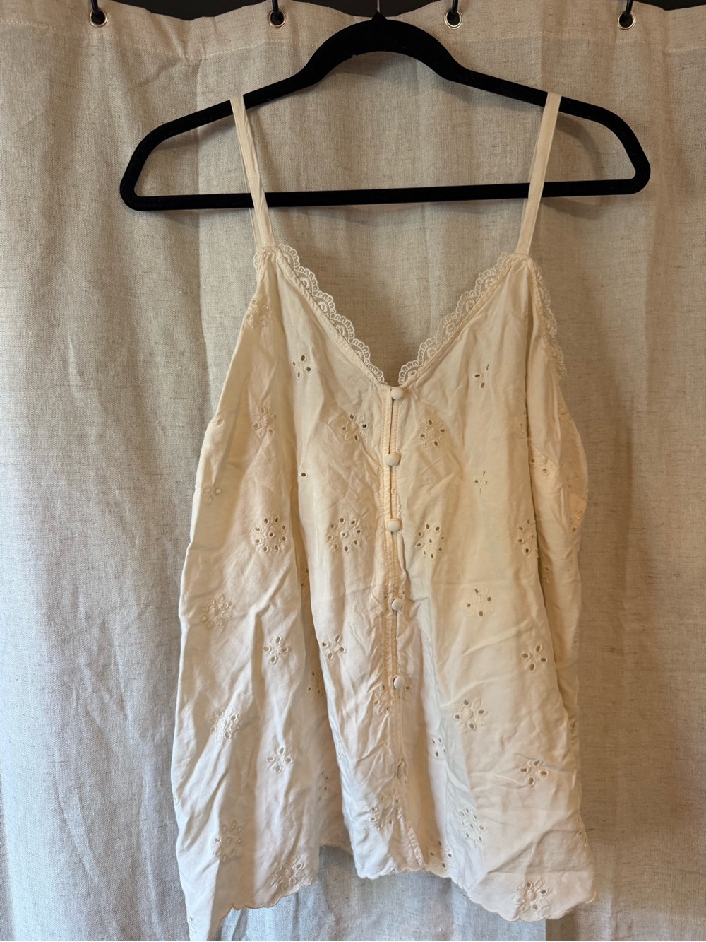 torrid Cream Eyelet Lace-Trim Slip Top Size 12